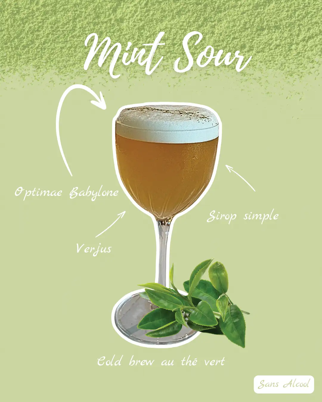 Cocktails Mint Sour au bar du Gaée
