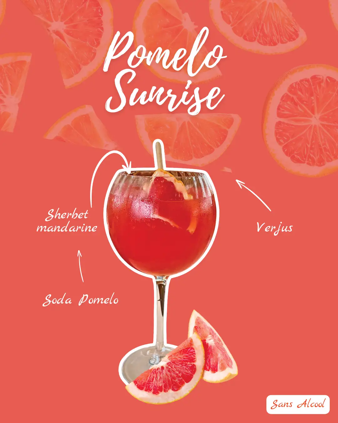 Cocktails Pomelo Sunrise au bar du Gaée