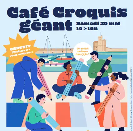 Un Café Croquis géant au cœur de La Rochelle le 30 Mai 2026 : art, vélo et engagement